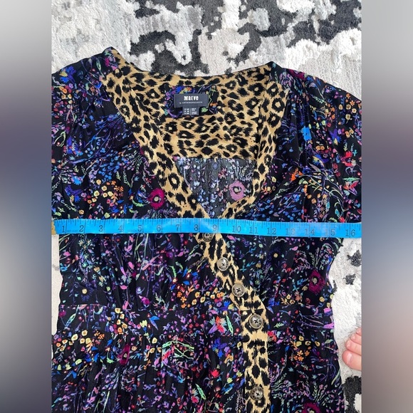 Maeve Anthropologie cheetah floral midi wrap dress Leopard 8 P - Picture 7 of 10